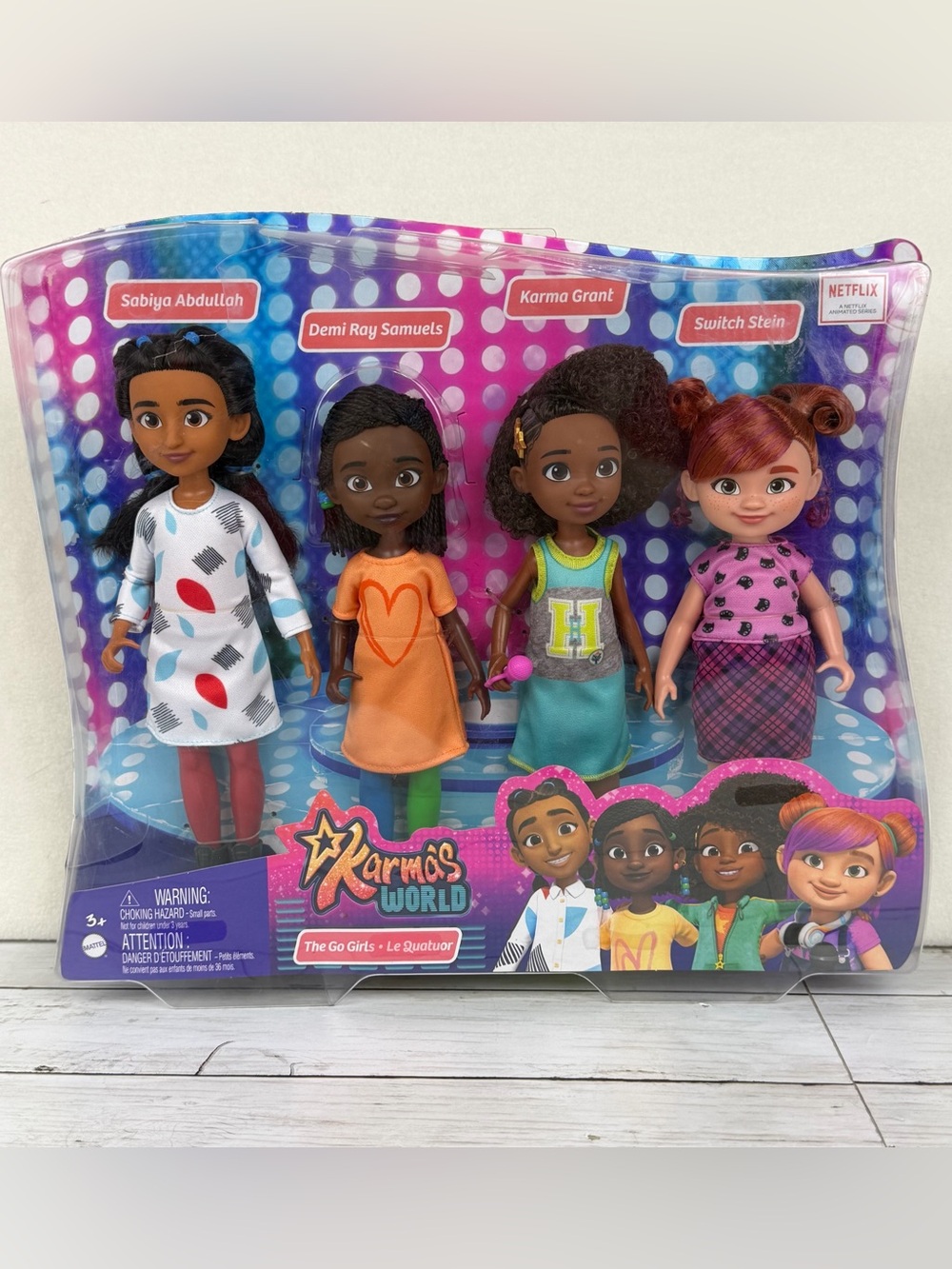 Karma’s World The Go Girls 4-Pack, Dolls with Outfits & Microphone Playset NEW